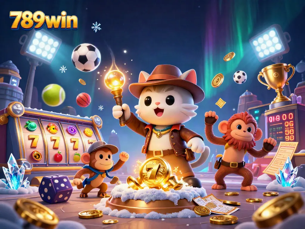 Experience thrilling moments at 789win with a cat archaeologist uncovering casino treasures amongst dynamic games.