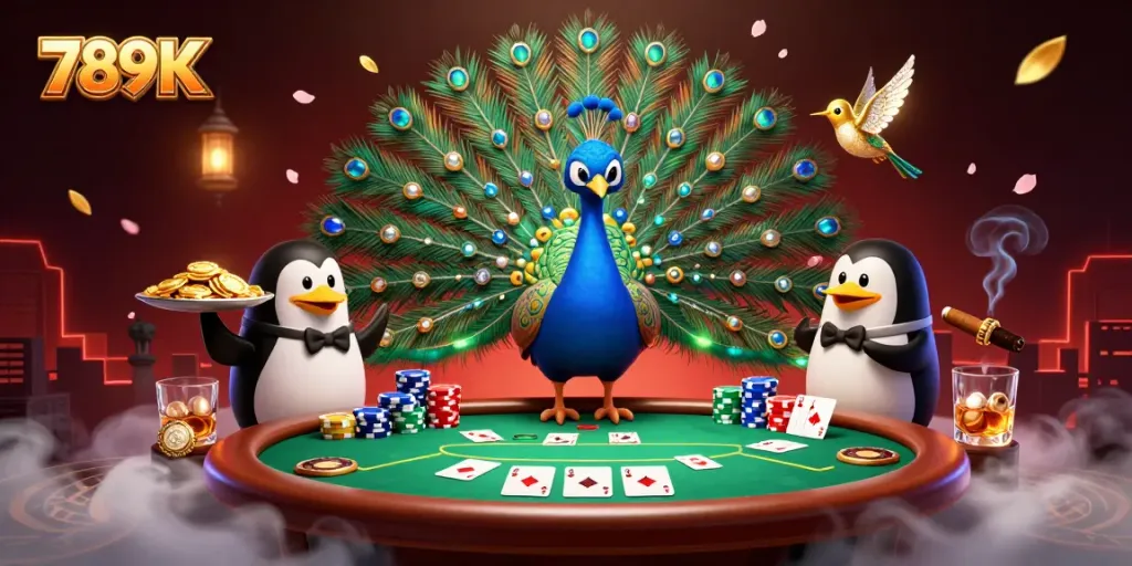 Experience the excitement of gaming at 789K with a dynamic casino scene featuring vibrant characters and elements.