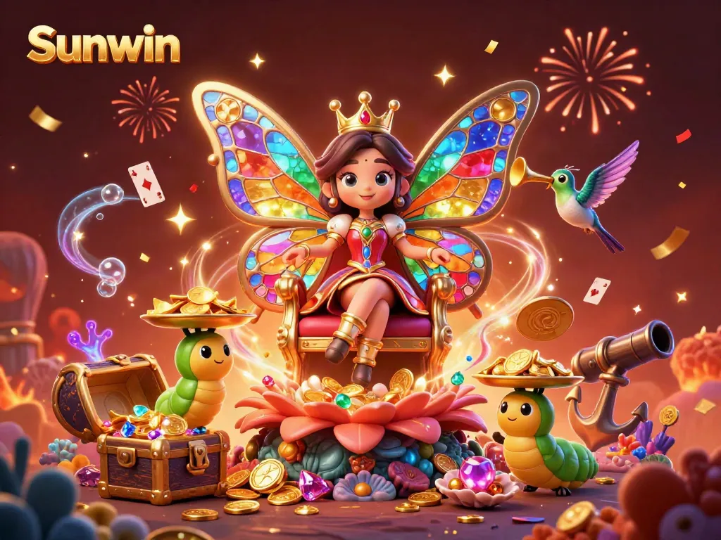 Engage with Sunwin in a vibrant 3D underwater gaming theme showcasing thrilling casino elements.