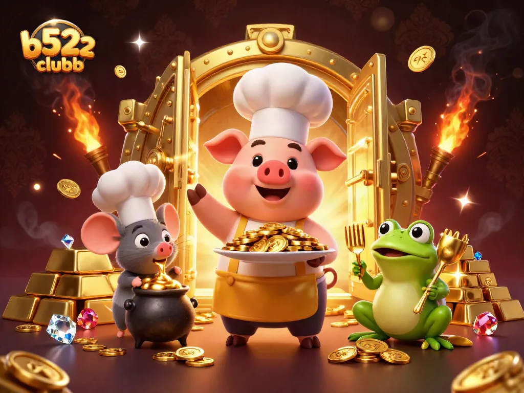 Experience the thrills of b52clubb with vibrant coins and enchanting casino characters vying for victory.