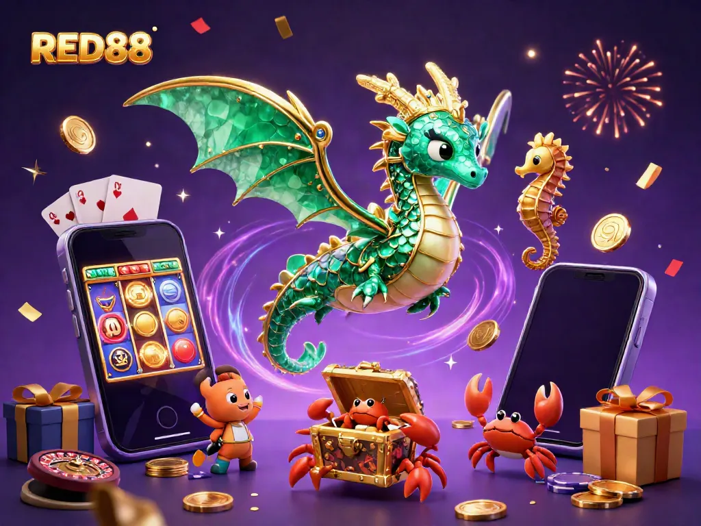 Engage with thrilling gameplay at RED88, featuring a vibrant 3D sea dragon casino experience.