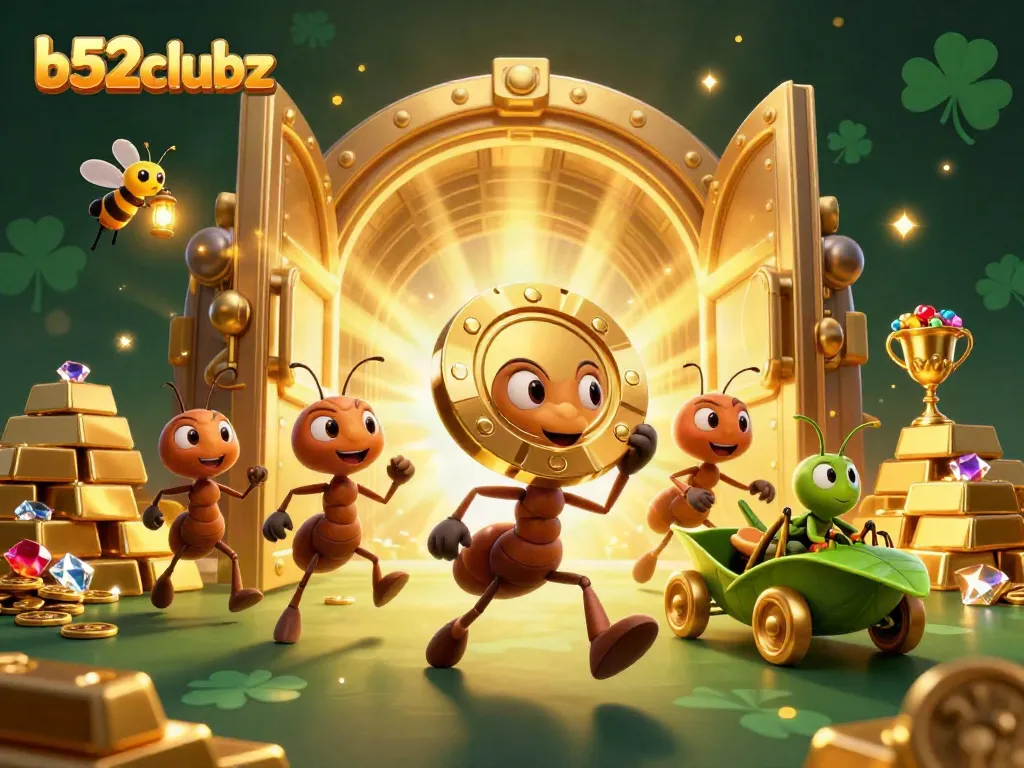 Engage in thrilling action with b52clubz as animated characters perform a daring heist with gold!