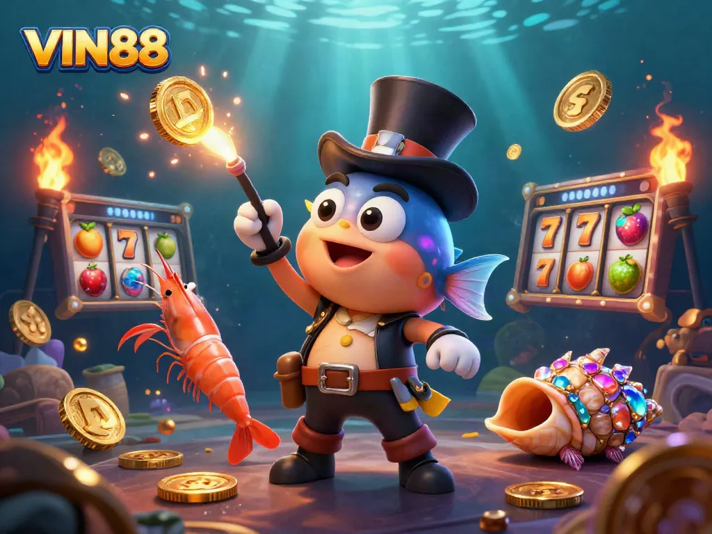 Engage in thrilling slot games at VIN88 with fun characters and rich treasure elements.
