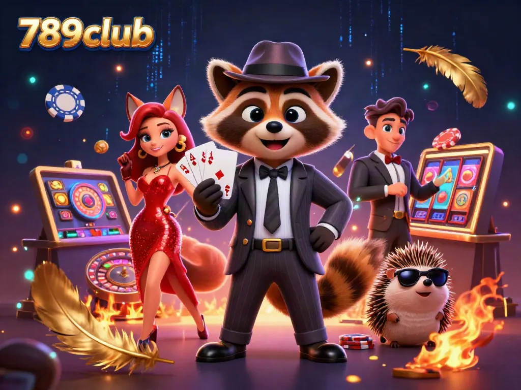 Experience high-stakes action at 789club with 3D characters and vibrant casino elements.