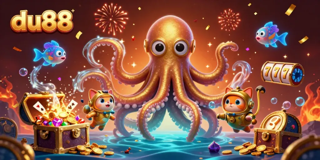 Engage with du88 by spinning slot reels around an imaginative underwater scene filled with treasures.