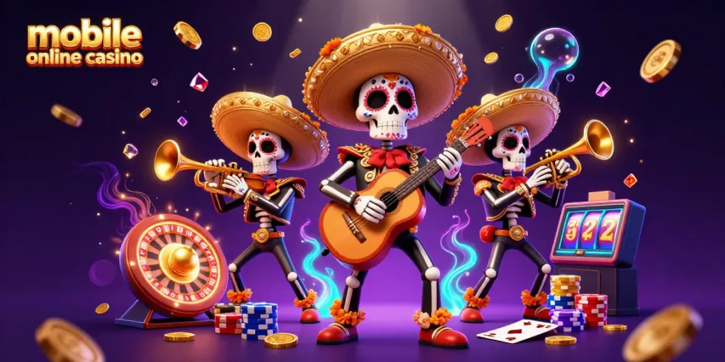 Experience vibrant action in a mobile online casino with mariachi characters and dynamic gameplay elements.