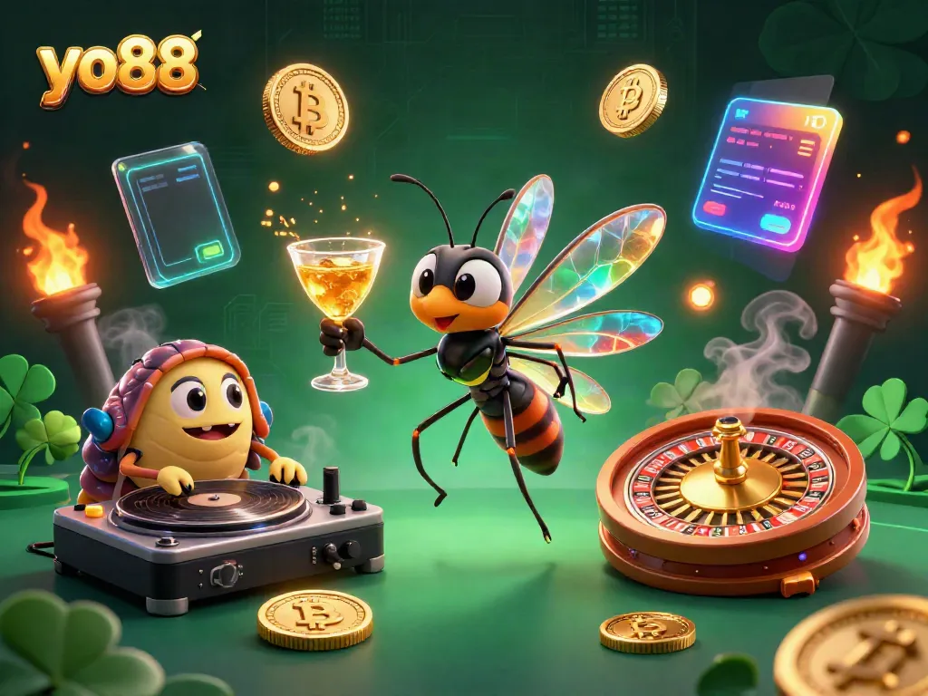 Experience the thrill of yo88 casino gaming with a lively digital illustration showcasing a unique 3D character scene.