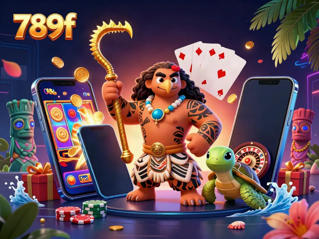Engage and win with 789f in this colorful casino adventure featuring the demigod hawk, slot games, and vibrant elements.